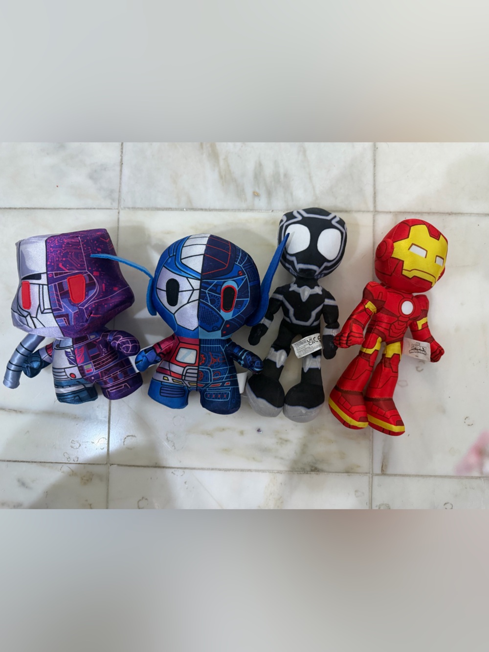 Plush Superhero Toy Pack - Red, Blue, Purple, Black Plush Figures